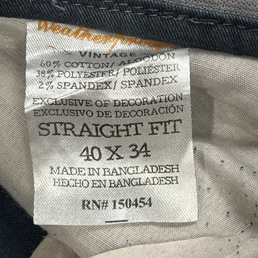 Weatherproof Jeans Men's 40x34 Blue Straight‎ Fit Vintage Straight Dark Wash